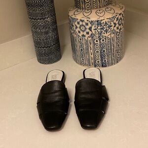 Franco Sarto Black Leather Mules butter soft leather!